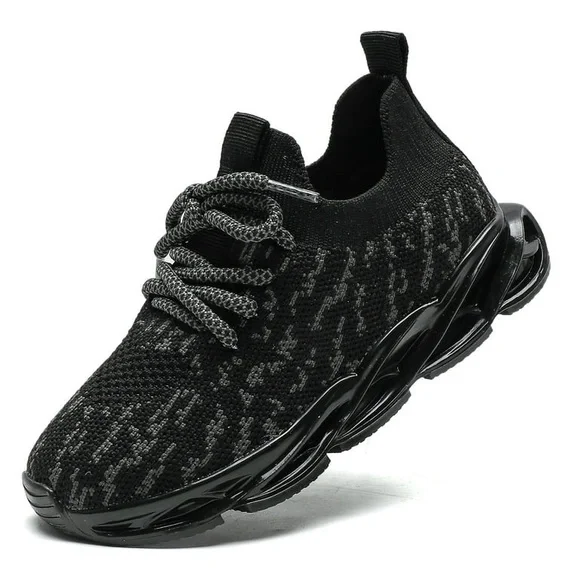 kkdom Boys Running Sneakers Shoes Athletic Black and grey 10.5 Toddler - Picture 3 of 11